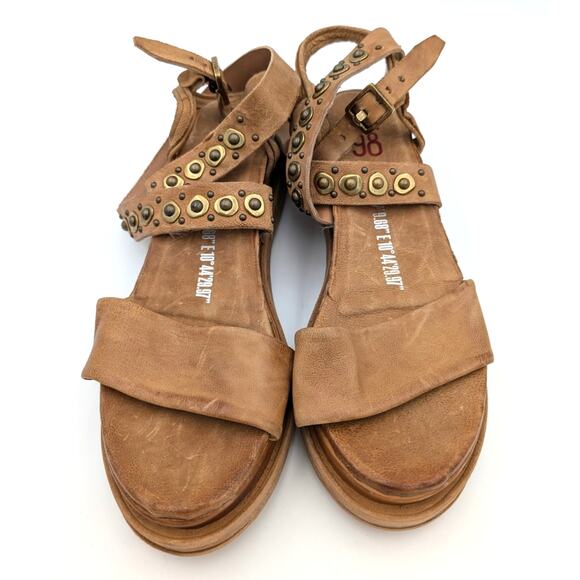 A.S.98 Larkie Strappy Platform Wedge Sandal Women's Brown Size US10 EU41 - Picture 10 of 14